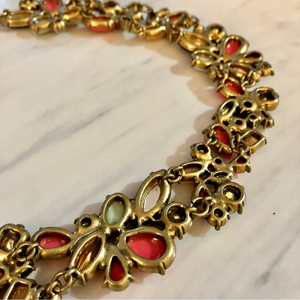 J. Crew Multicolored Rhinestone Statement Necklac… - image 5